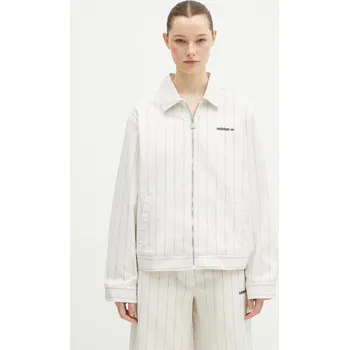 Bunda adidas Originals Pinstripe H Jacket béžová barva, přechodná, JJ3476, M, 01X