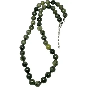 Náhrdelník Nefritový náhrdelník z kuliček 8 mm s chirurgickou ocelí – přírodní elegance