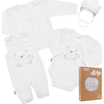 Kojenecká souprava NEW BABY Kojenecká soupravička do porodnice New Baby Sweet Bear bílá Vel. 56