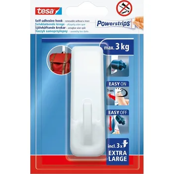 Věšák TESA POWERSTRIPS XL samolepicí Háček 3 kg 1 Ks bílý