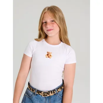 Dívčí oblečení Sinsay - Bavlněné oversize tričko s potiskem - krémová - 329GG-01X - 329GG-01X-158