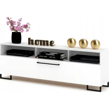 Komoda TV stolek / Komoda Play OPEN Bílá Matná, nohy, 180 cm