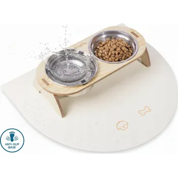 Miska pro psa Miska ANIMALVIBE pro psa z nerezové oceli s podstavcem a podložkou | 1 l