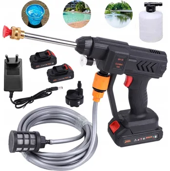 Vysokotlaký čistič AKUMULÁTOROVÁ VYSOKOTLAKÁ MYČKA 24V 300W VÝKONNÁ + 2 AKU 1500mAh
