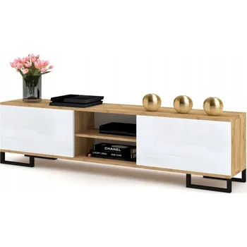 Komoda TV stolek, police, komoda Dub Craft Bílý Lesk 200