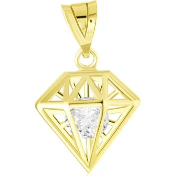 Přívěsek GEMMAX Zlatý přívěsek diamant – zlatý šperk ryzosti 585/1000 v Dárkovém balení s Certifikátem GLPYB-03659