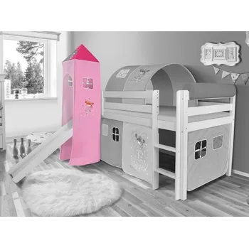 Dětská postel Věžička do vyvýšené dětské postele - DOMEČEK růžový