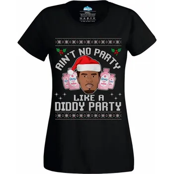 Dámské tričko Dámské tričko Vánoční Diddyho Párty (Velikost: L, Barva: Černá)