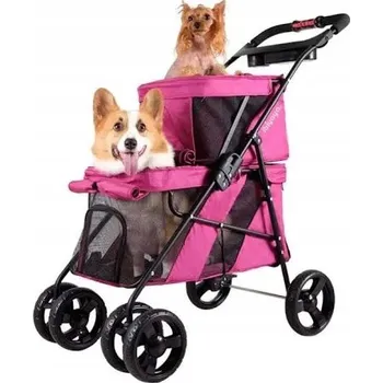 Kočárek Dvojitý sportovní kočárek Innopet [růžový]