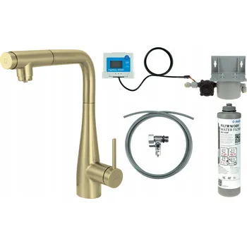 Vodovodní baterie Stojánková kuchyňská baterie Deante zlatá