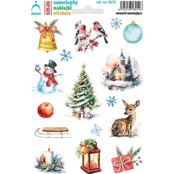 Vánoční dekorace ARCH Vánoční samolepky - zlatý zvonek
