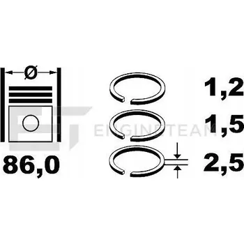 Píst motoru ET Engineteam R1007400 Sada pístních kroužků
