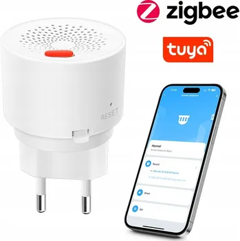 Bezpečnostní detektor Chytrý detektor úniku hořlavých plynů Tuya Zigbee s akustickým a světelným alarmem, 230V