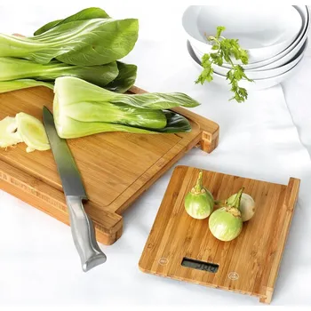 Kuchyňské prkénko Bambusové prkénko na krájení s váhou Platinet