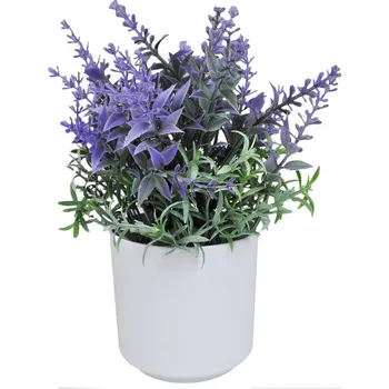 umělá květina UMĚLÁ LEVANDULE 20CM DEKORACE DOMU UMĚLÁ FIALOVÁ KVĚTINA V KVĚTINÁČI