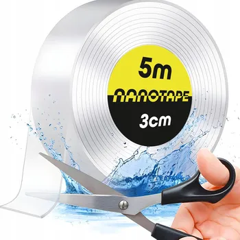 Průhledná nano páska 5 m dlouhá, opakovaně použitelná, šířka 3 cm SULPO