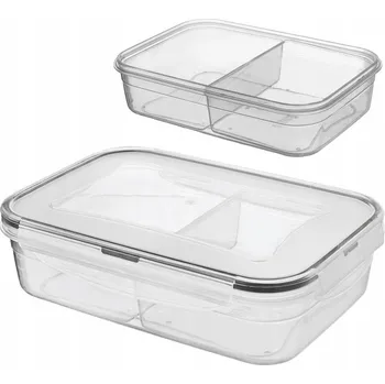 Dóza na potraviny Nádoba na potraviny s víkem a těsněním, dělená, 1 l