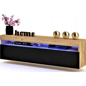 Komoda Závěsná skříňka pod TV Komoda PLAY Craft Černá LED