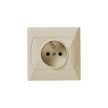 Elektrická zásuvka Elektrická Zásuvka nástěnná Ospel Akcent béžová GP-1AZ/01
