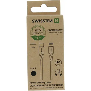 Datový kabel Kabel Swissten USB-C - Apple Lightning 1,2 m černý