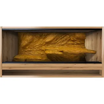 Terárium ReptiEye Terárium z lamina 150x50x50 smrk s 3D stěnou – varianta F Varianta terária: terárium s úkrytem