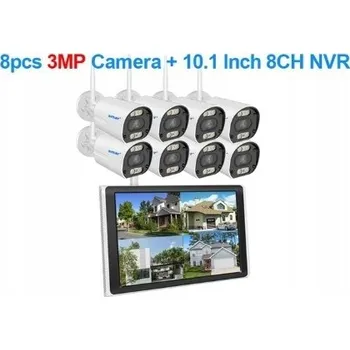 IP kamera SADA 8 WIFI KAMER S LCD DISPLEJEM 3MPX