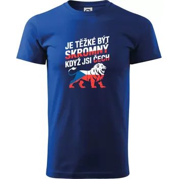 Lev - Je těžké být skromný když jsi čech - Triko extra velké (5-8XL) - 8XL ( Královská modrá )