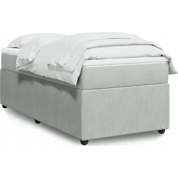 Postel Čalouněná jednolůžková postel VidaXL 90x200 cm, odstíny šedé