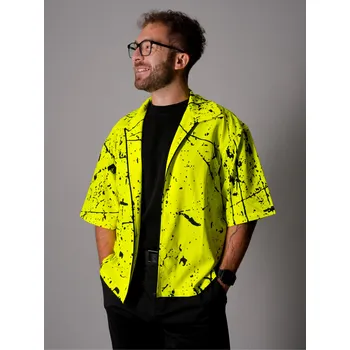 Pánská košile Pánská košile premium ALTISPORT VOJ/ALM034KOS01 NEON-ŽLUTÁ XXL