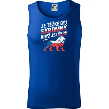 Lev - Je těžké být skromný když jsi čech - Tílko pánské Core - 2XL ( Královská modrá )
