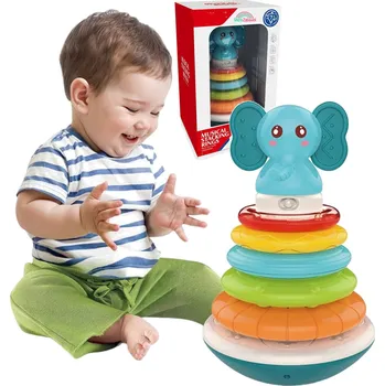 Hračka pro nejmenší PANÁČEK VSTAVÁČEK KIWACZEK VĚŽ PYRAMIDA INTERAKTIVNÍ SLŮNĚ CHRASTÍTKO BARVA