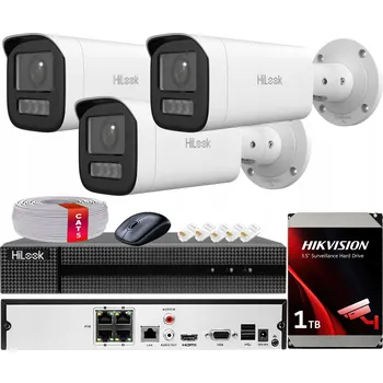 Bezpečnostní kamera MONITOROVACÍ SET 4MPx 3 KAMERY HILOOK BY HIKVISION IPC-B640HA-LZU PoE