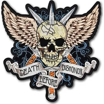Nášivka Moto nášivka Death Before Dishonor XXL na záda 30 cm x 30 cm