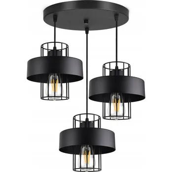 Závěsná lampa Lustr Stropní Svítidlo Černá Bílá LOFT