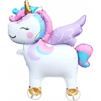 Balónek Fóliový balónek Jednorožec na kolečkách, 49*24*54 cm