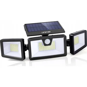 Venkovní osvětlení VÝKONNÁ TROJITÁ SOLÁRNÍ ZAHRADNÍ LAMPA 3v1 LED SENZOR POHYBU A SOUMRAKU