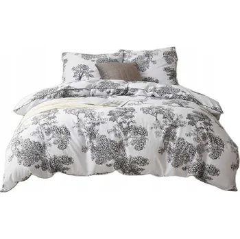 Povlečení SVĚTLÉ POVLEČENÍ 160x200 cm + 2 ELEGANTNÍ POVLAKY NA POLŠTÁŘE S LEMEM, 100% BAVLNA, VZOR STROMY