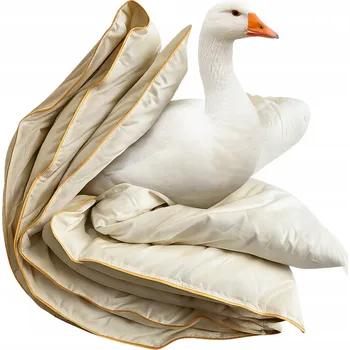 přikrývka PÉŘOVÁ PŘIKRÝVKA 180x200cm TEPLÁ 100% BAVLNA - ANTI-ALERGICKÁ