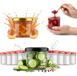 50x rovné skleněné SKLENICE 140ml NÁDOBA NA POTRAVINY med, džem, ZAVAŘENINY šťáva