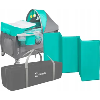 Dětská postýlka Multifunkční cestovní postýlka Lionelo LO-SVEN PLUS TURQUOISE/GREY
