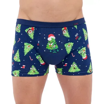 Pánské spodní prádlo Pánské vánoční boxerky Angry - XL / tmavě modrá