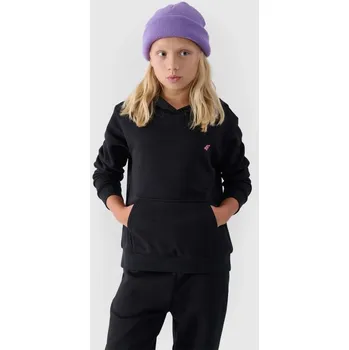 Chlapecké oblečení Dívčí nepruhovaná mikina s kapucí 4F Junior 4FJWMM00TSWSF1316-20S 128