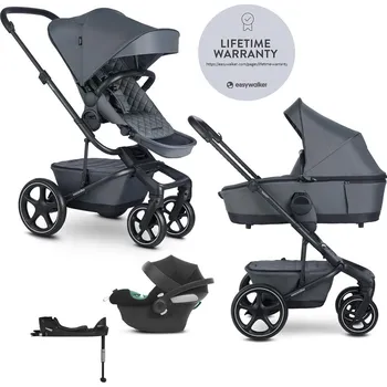 Kočárek EASYWALKER SET Kočárek 4v1 Harvey⁵ Premium 2v1 Mineral Grey LITE RWS + CYBEX Aton B2 i-Size + základ