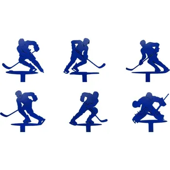 Party dekorace Zápich - sada hokejistů bílý