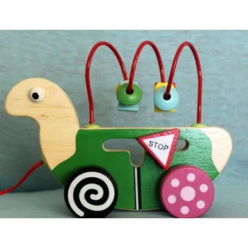 Dřevěná hračka Dřevěná tahací želva Kiky