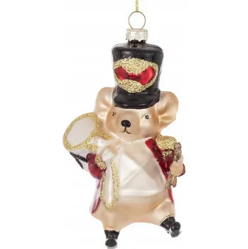 Vánoční dekorace Vánoční Koule zdobená, Vánoční Baňky a tvarovky zvířata 12 cm 1 ks