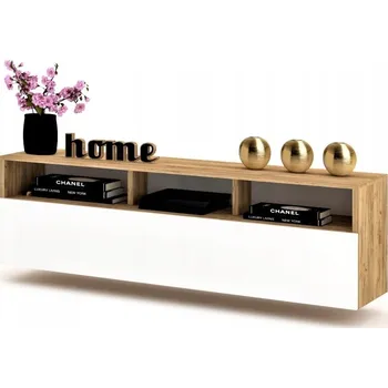 Komoda Závěsná skříňka pod TV Komoda PLAY Dub Craft Bílá 180