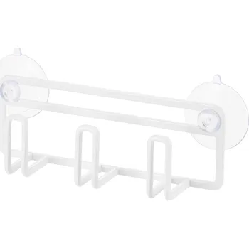 Odkapávač na nádobí Držák houbiček do dřezu Tower 4902, široký, bílý YAMAZAKI