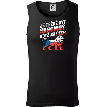 Lev - Je těžké být skromný když jsi čech - Tílko pánské Core - M ( Černá )