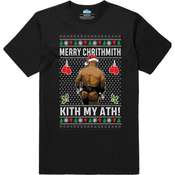 Pánské tričko Wolken.cz Pánské tričko Vánoční Mike Tyson Kith My Ath! Černá S